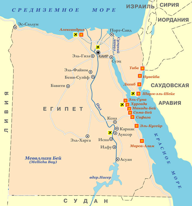 Карта Египта
